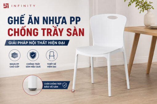 Ghế ăn nhựa pp chống trầy sàn