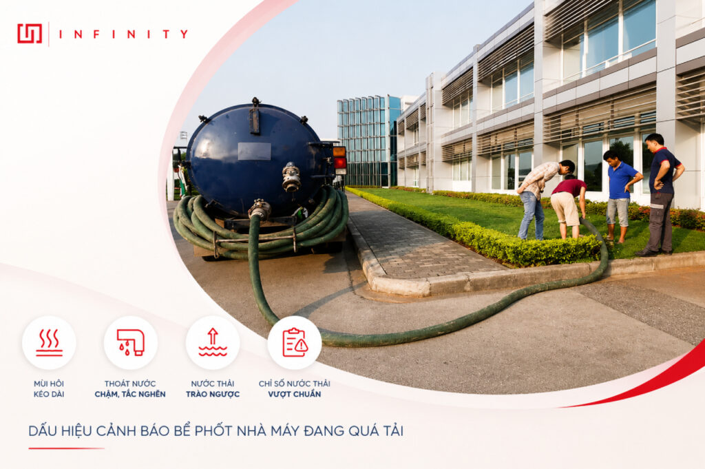 Dấu hiệu cảnh báo bể phốt nhà máy đang quá tải