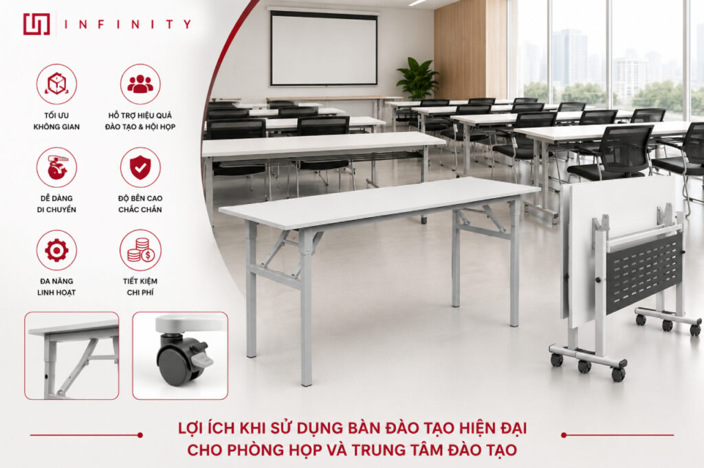 Lợi ích khi sử dụng bàn đào tạo hiện đại cho phòng họp và trung tâm đào tạo