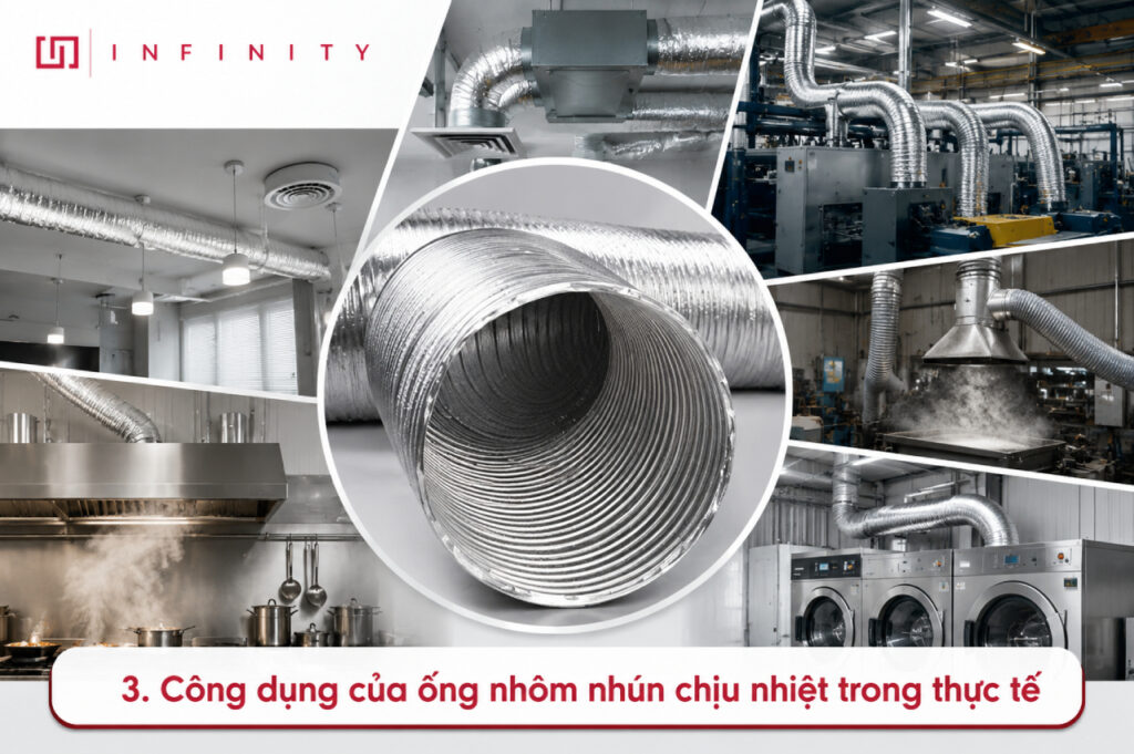 Công dụng của ống nhôm nhún chịu nhiệt trong thực tế