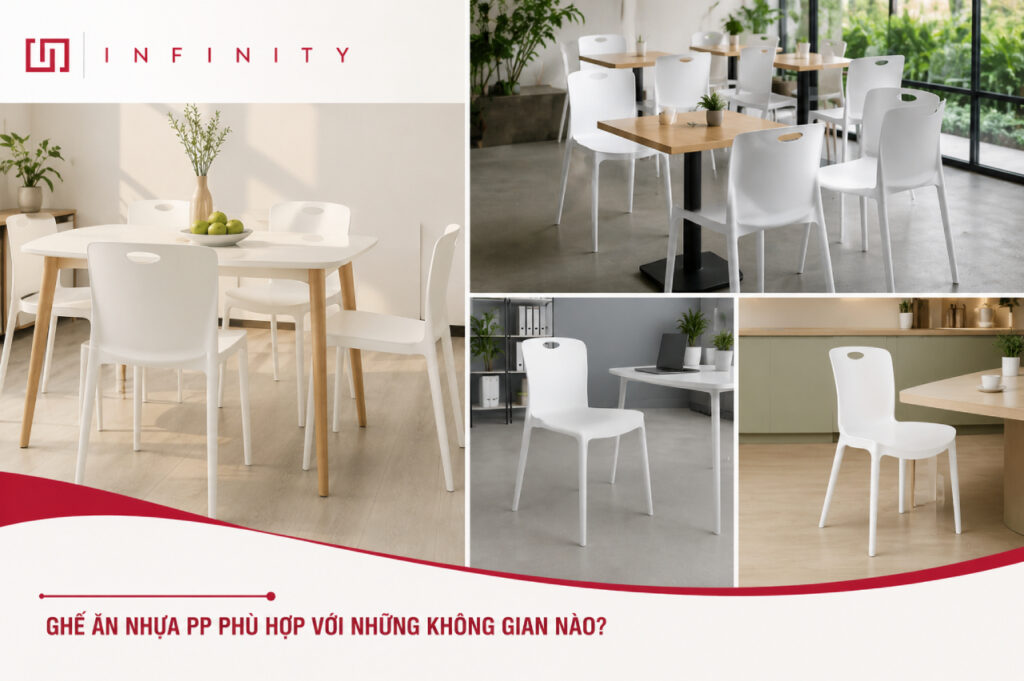 Ghế ăn nhựa PP phù hợp với những không gian nào