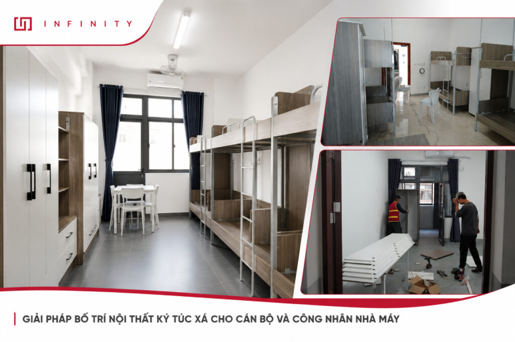 Giải pháp bố trí nội thất ký túc xá cho cán bộ và công nhân nhà máy