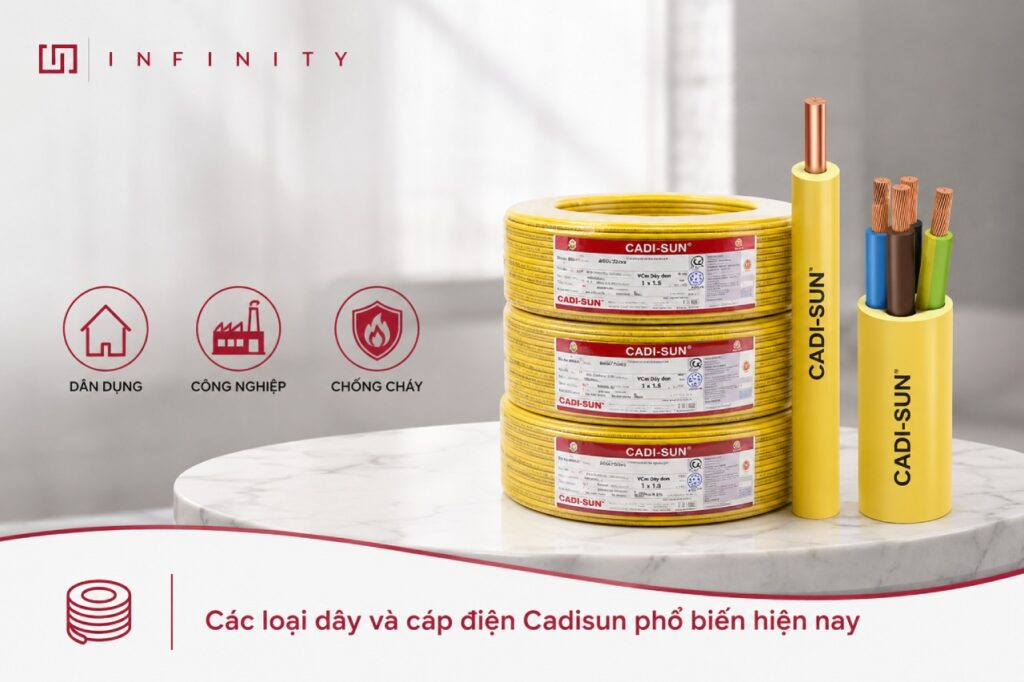 Các loại dây và cáp điện Cadisun phổ biến hiện nay