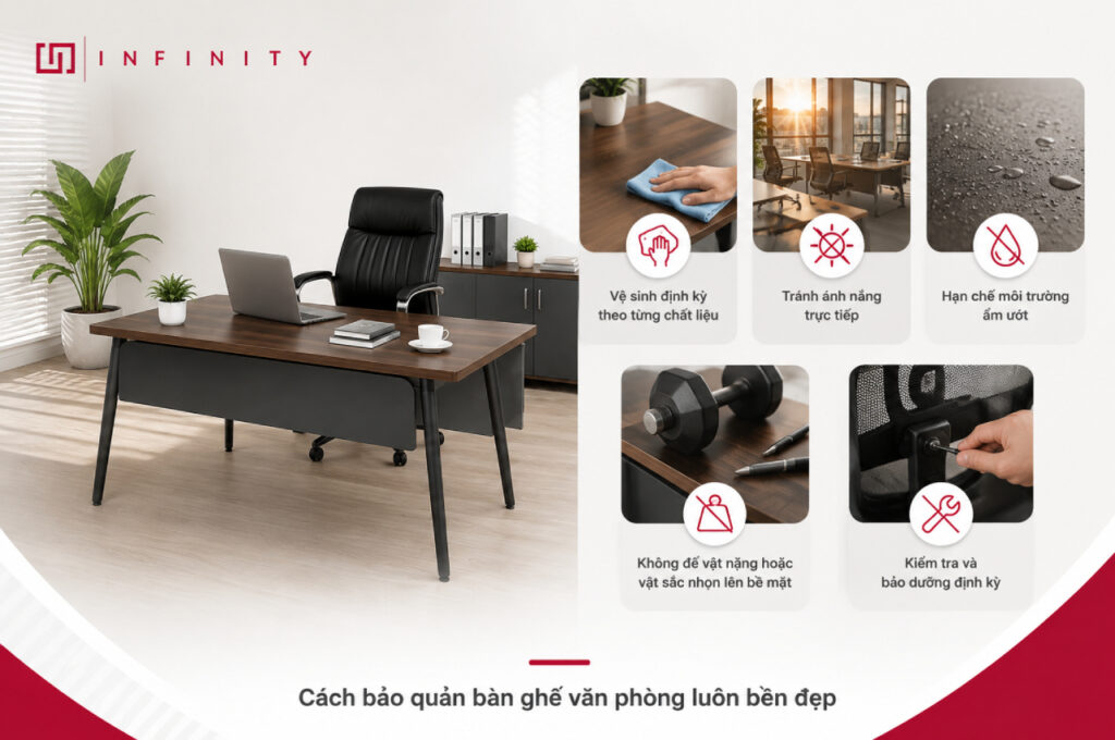 Cách bảo quản bàn ghế văn phòng luôn bền đẹp