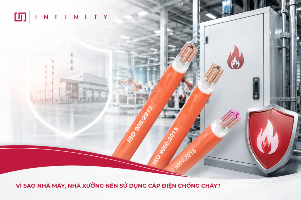 Vì sao nhà máy, nhà xưởng nên sử dụng cáp điện chống cháy